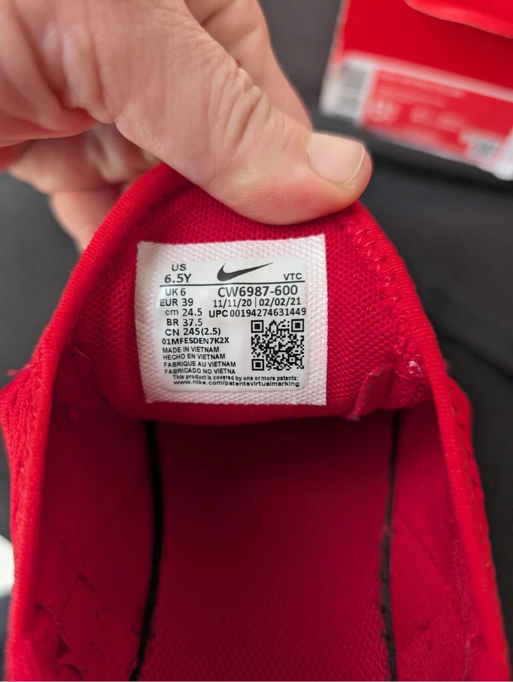 Nike Air Max 270 GS University Red Size 6.5Y Women's 8 CW6987-600 Like NWB